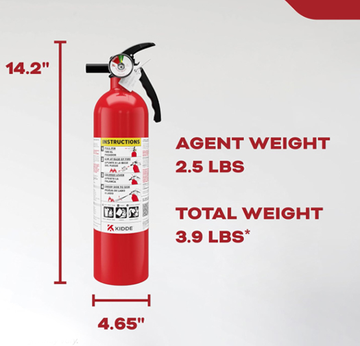 New household fire extinguishers delivered by BB Dryer Vents as part of local fire prevention and dryer vent cleaning services in Chester County