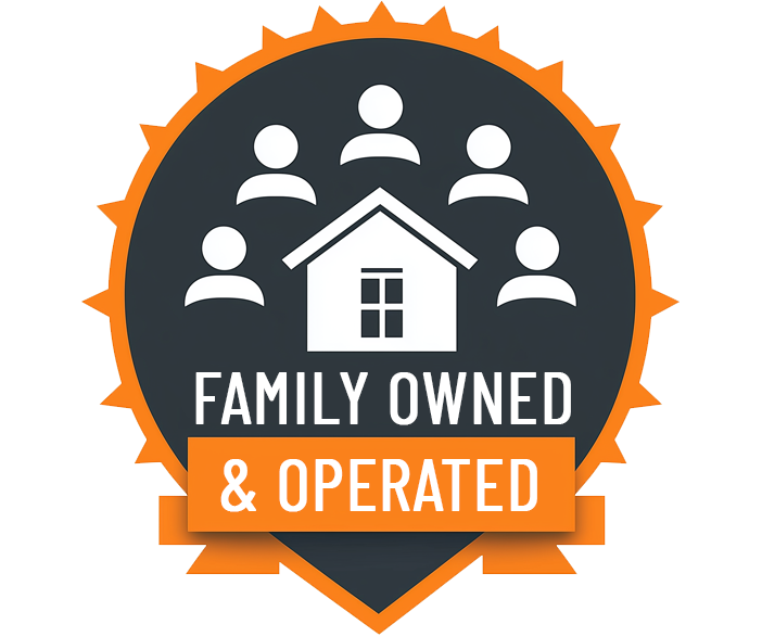 Family-owned and operated dryer vent cleaning company badge for BB Dryer Vents, trusted local service in Downingtown, PA