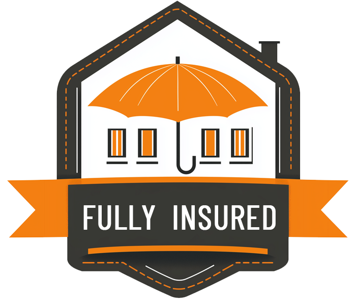 Fully insured dryer vent cleaning company badge for BB Dryer Vents, serving homes in Chester County and surrounding areas